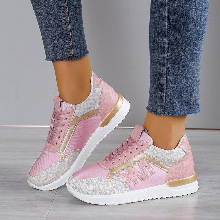 Women's Fashion Casual Printing Lace-Up Round-Toe Sneakers