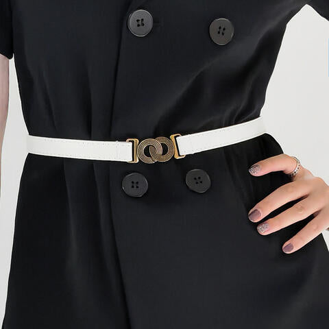 ElegantStyle Alloy Buckle PU Belt – Chic and Versatile Accessory See size chart under “more details”