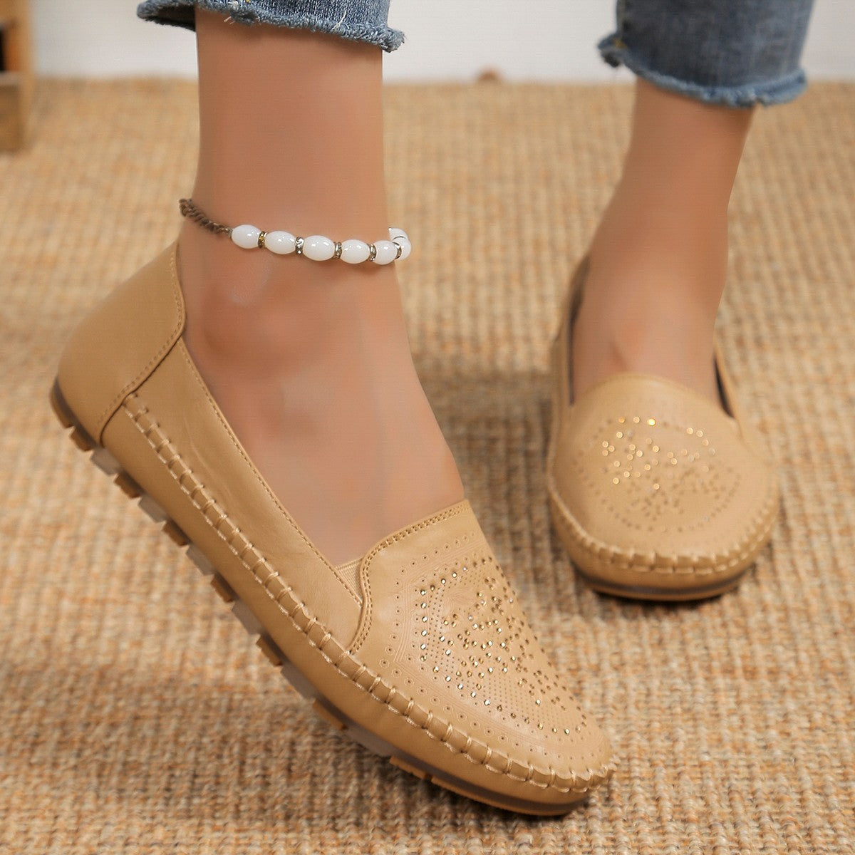 Women's Handmade Stitching Gommino Casual Flats