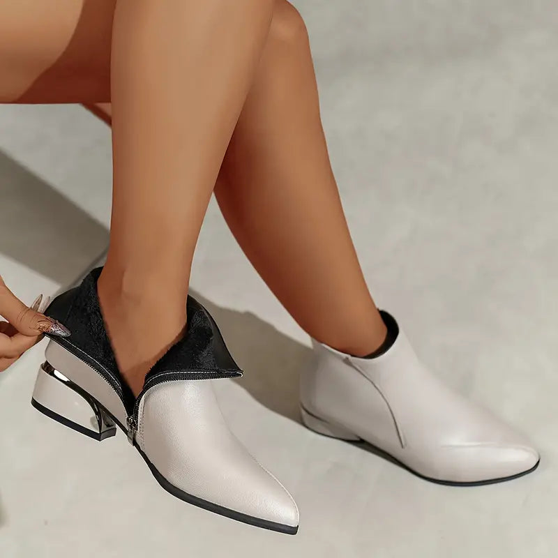 Women's British-Style Chunky Heel Martin Boots