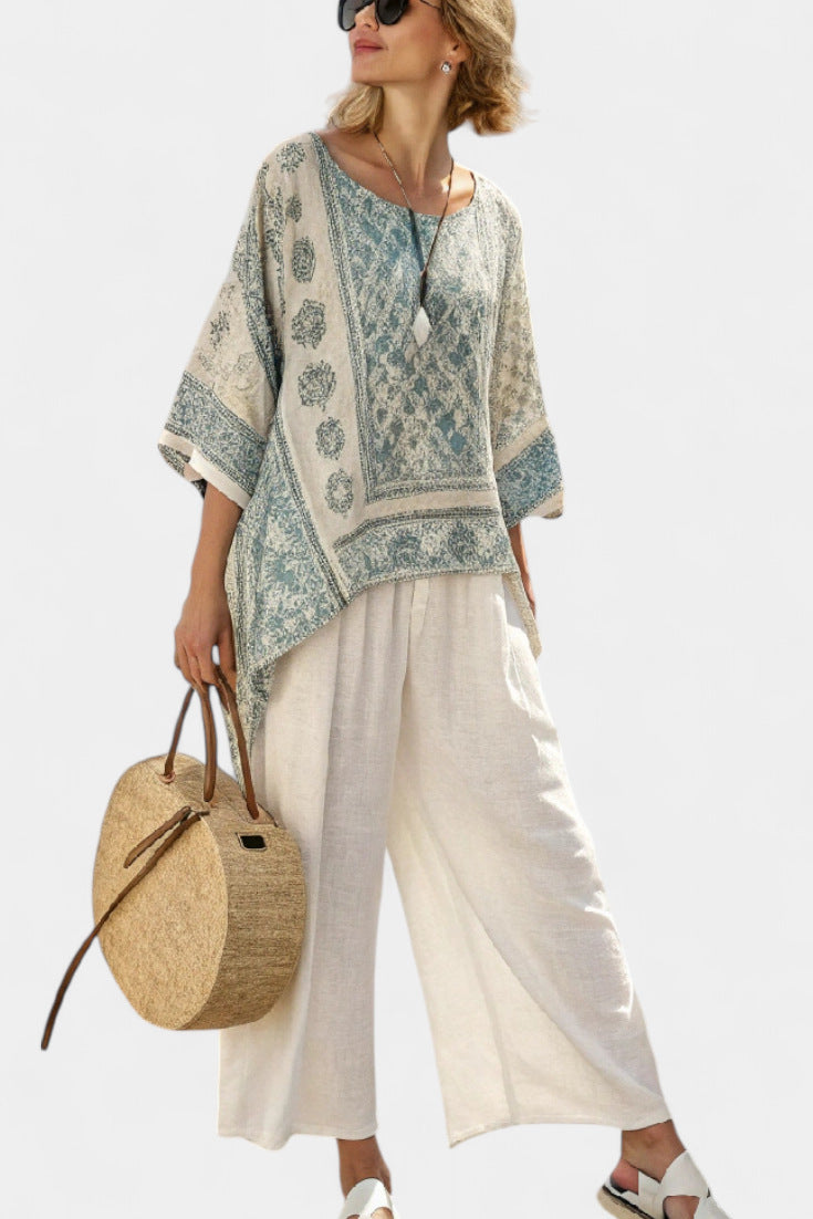 Women’s Beach Vacation Two Piece Set – Loose Summer Outfit
