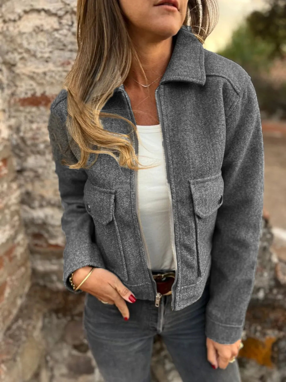 Zip Up Long Sleeve Jacket