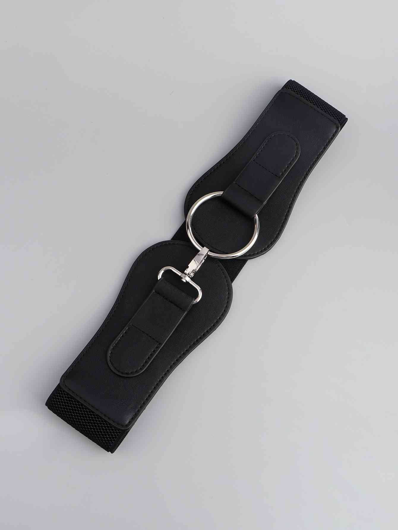 Elegant Fashion PU Elastic Wide Belt – Adjustable Comfort Fit See size chart under “more details”