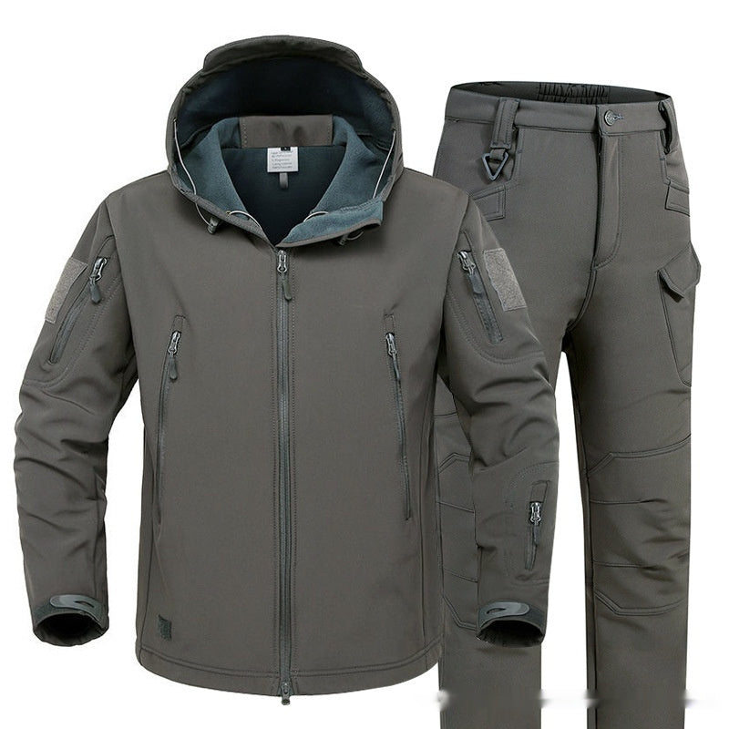 Soft Shell Shark Skin Windproof Waterproof Fleece-lined Camouflage Jacket For Men