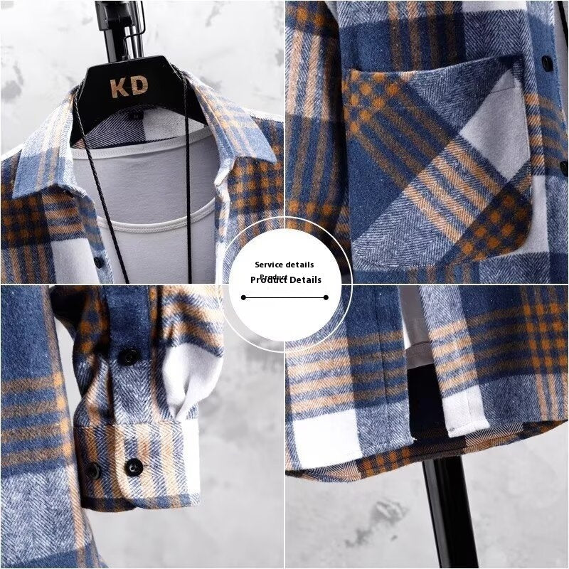 Handsome Lapels Shirt Coat Trendy Men