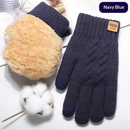 Guantes táctiles para hombre de otoño e invierno con forro polar