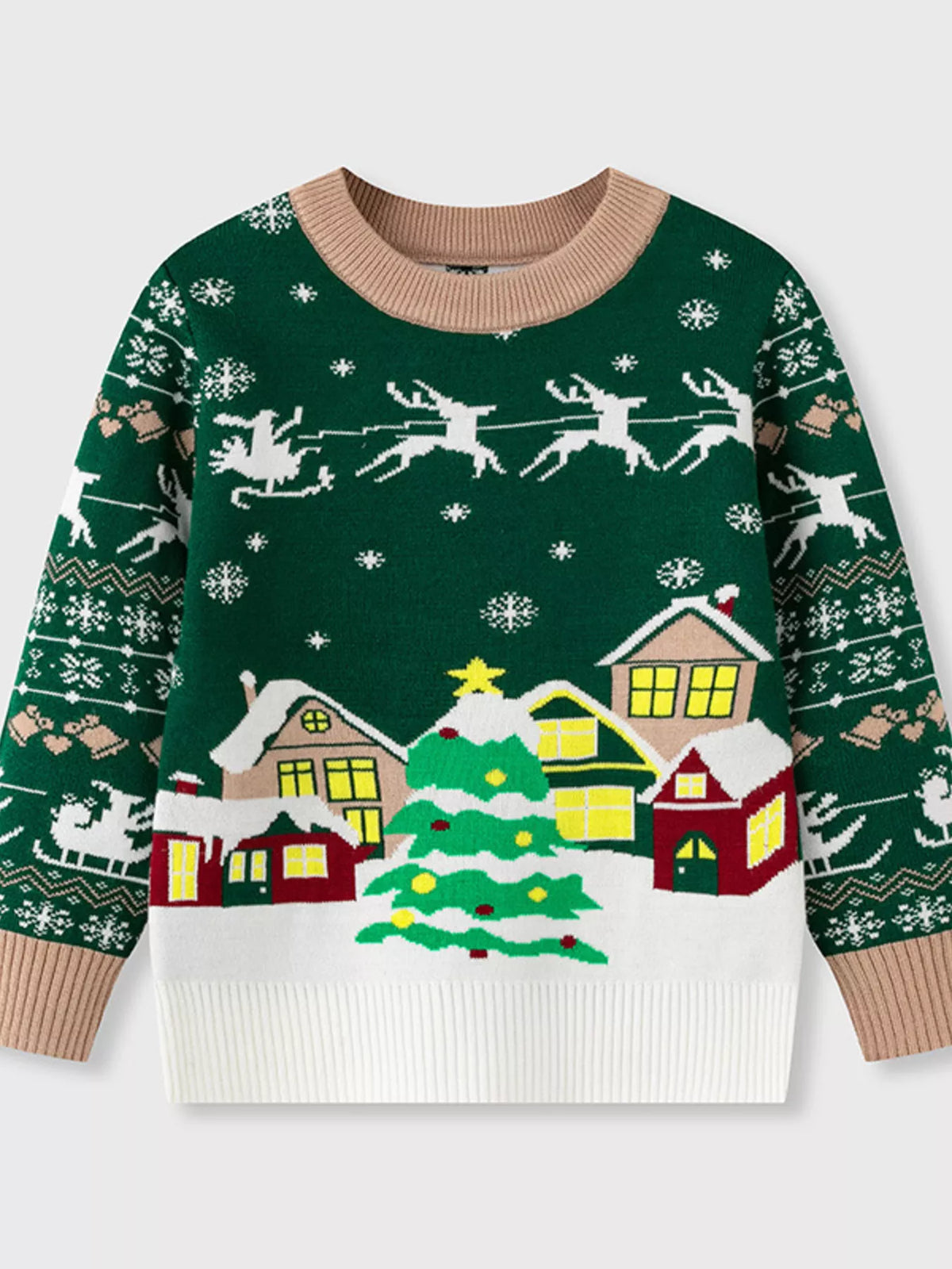 Children's Christmas Tree Round Neck Sweater
