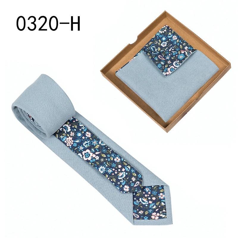 Men's Floral Print Tie and Pocket Square