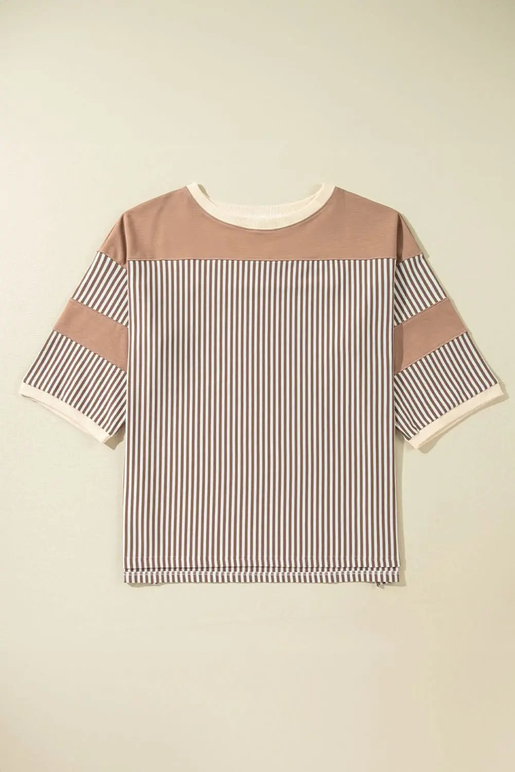 T-Shirts Love Salve Khaki Patchwork Plus Size Women's Tee: Stylish, Comfortable Top