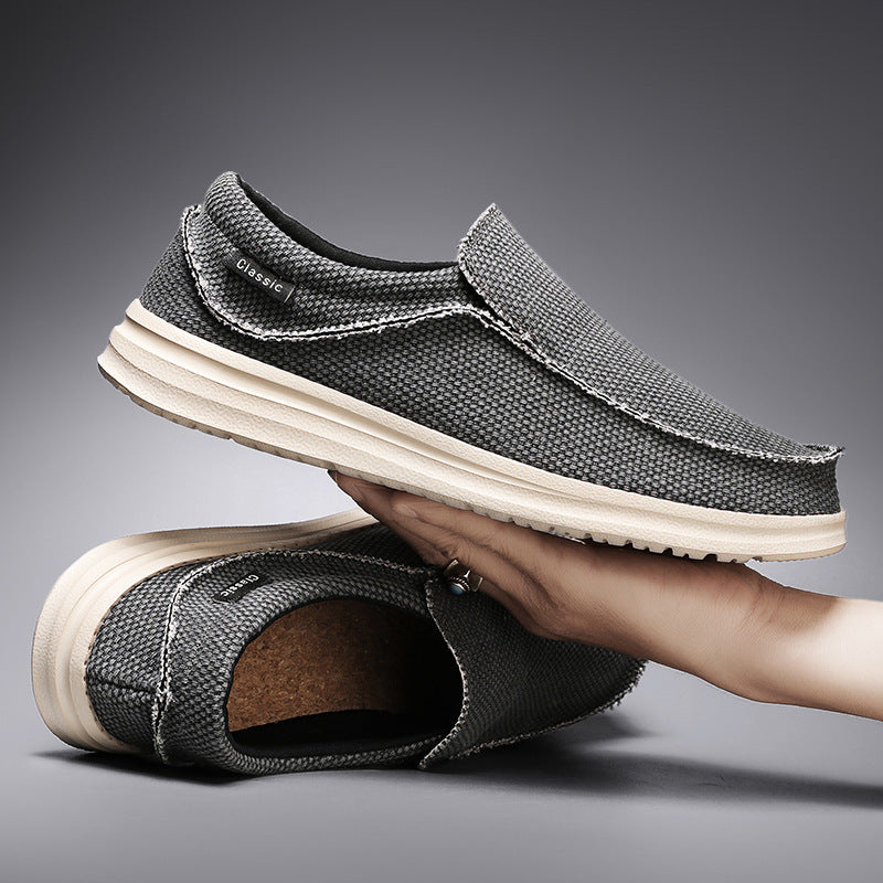 Men's Extended-Size Canvas Slip-On Flats