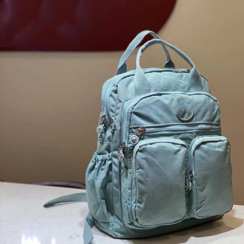 Leisure Backpack With Lightweight Nylon Multiple Pockets