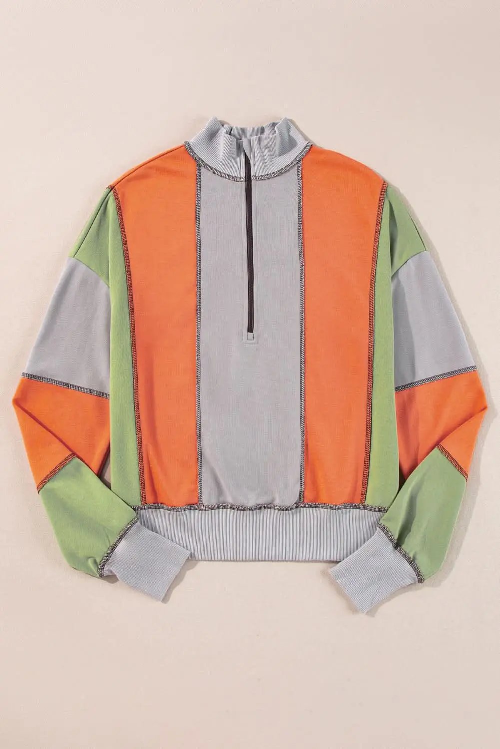 Love Salve Colorblock Half Zip Sweatshirt — Cozy Fit Women's