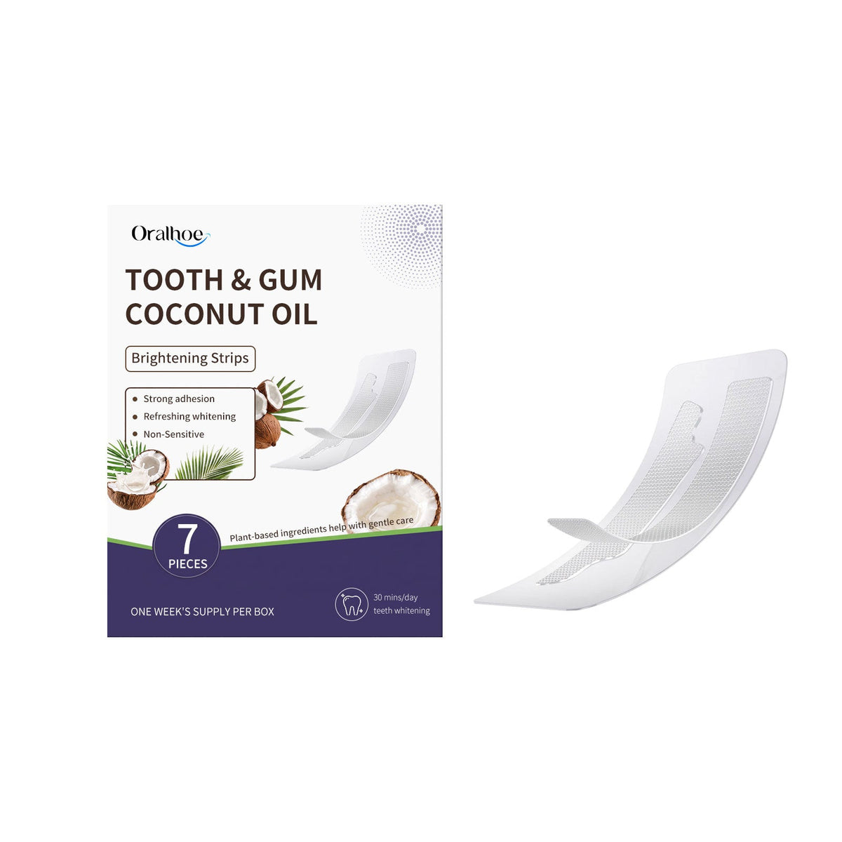 Coconut Oil Freshening Toothpaste, 7pcs, Oral Hygiene for Daily Oral Care