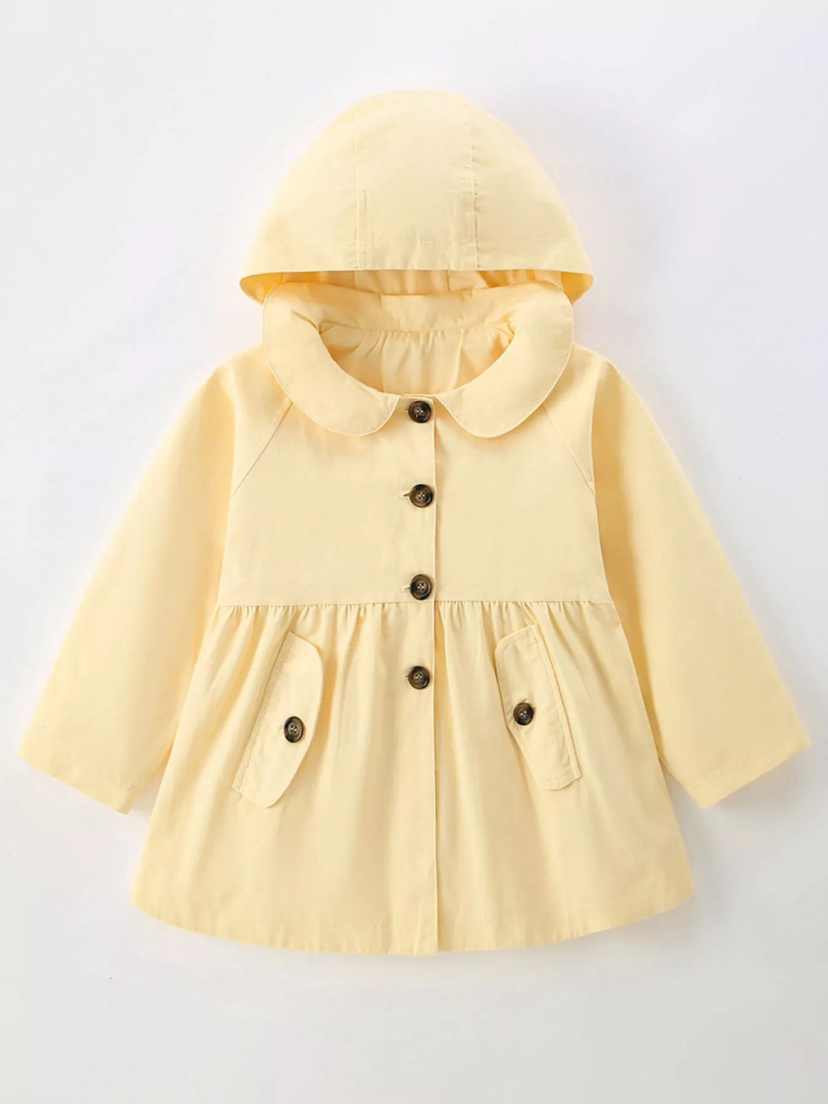 Children's Hooded Peplum Trench Coat