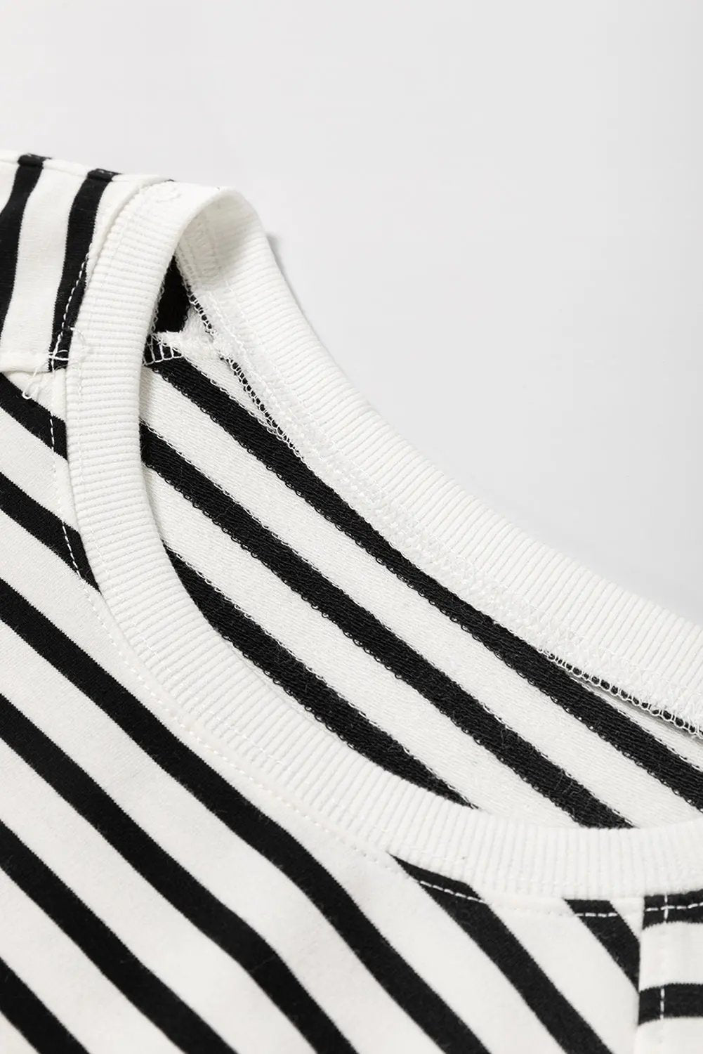 Pants Love Salve Black Stripe Raglan Women's Casual Sweatshirt: Daily Wear + Loose Fit