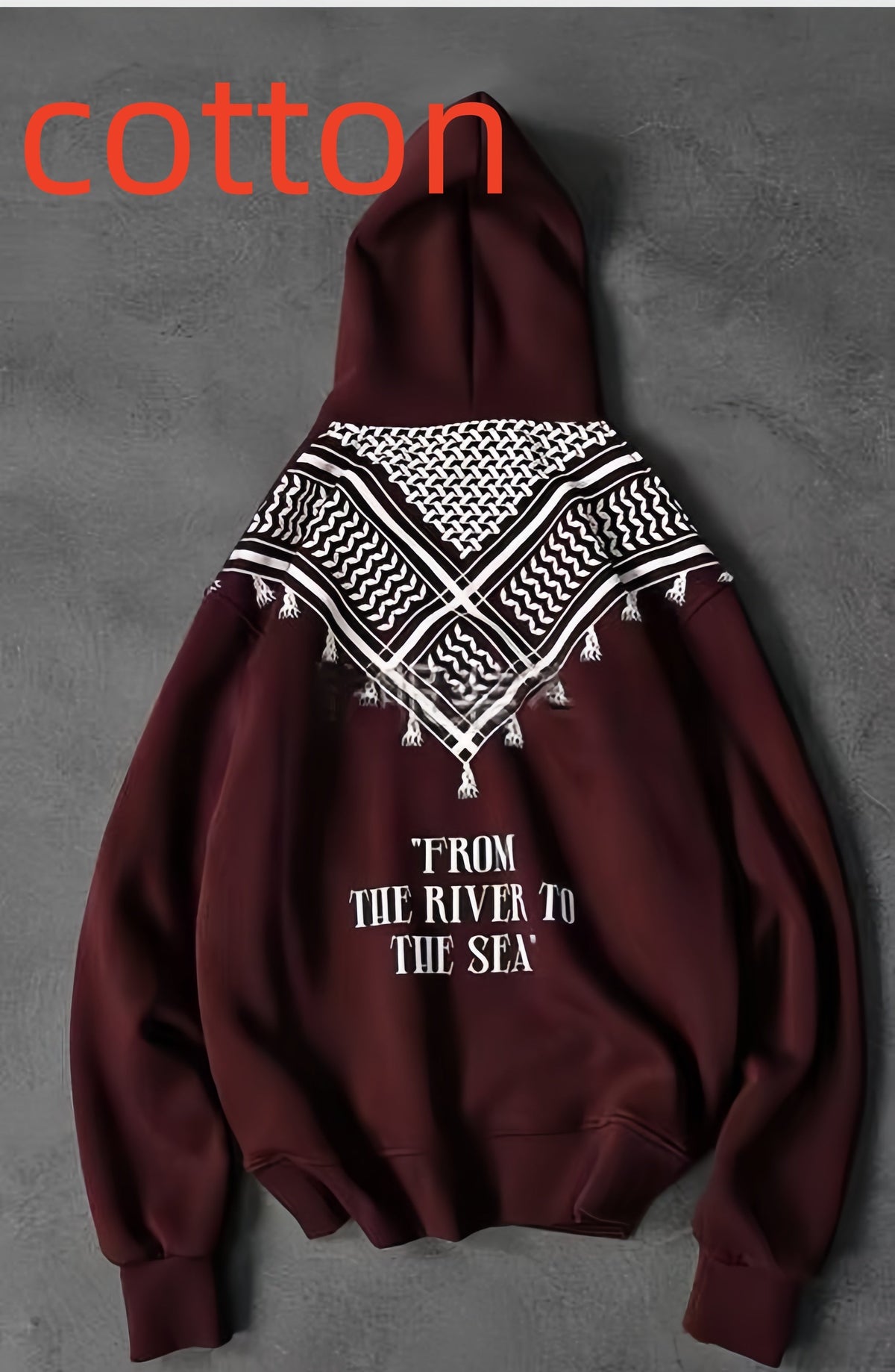 Solid-color Digital Letter-embossed Print Hooded Sweatshirt With Pockets