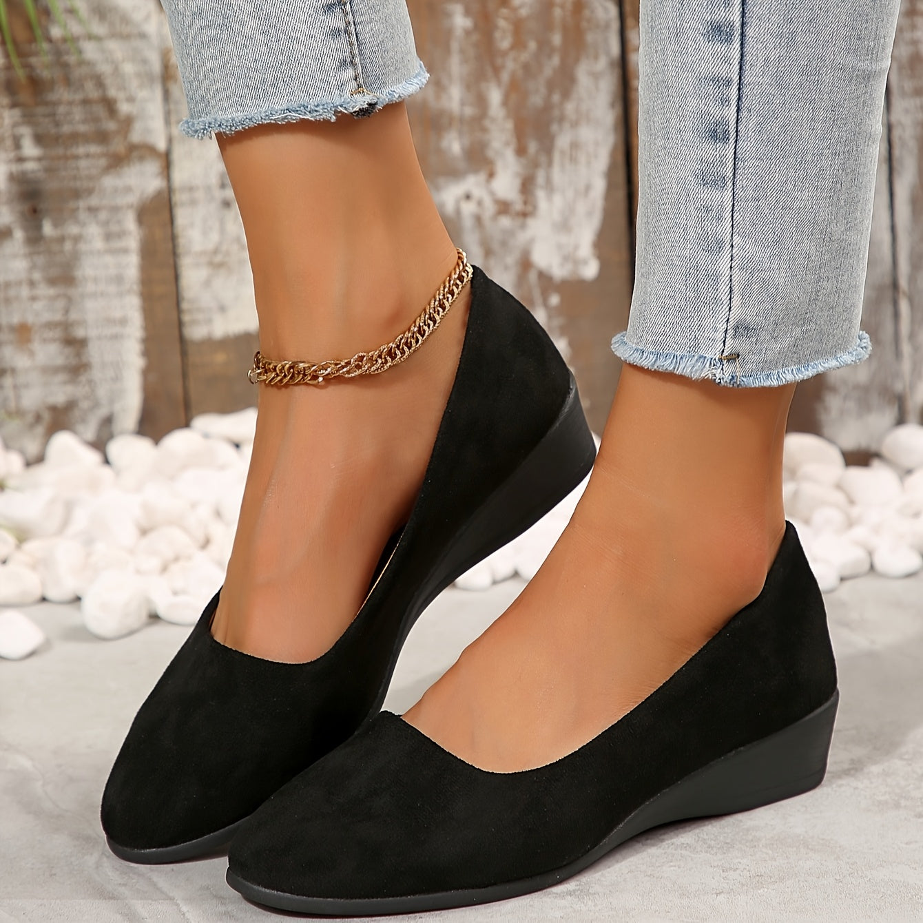 Zapatos elegantes de tacón bajo, acolchados, antideslizantes y versátiles