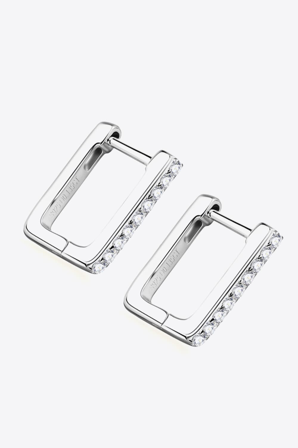 Pendientes de plata de ley 925 con moissanita geométrica