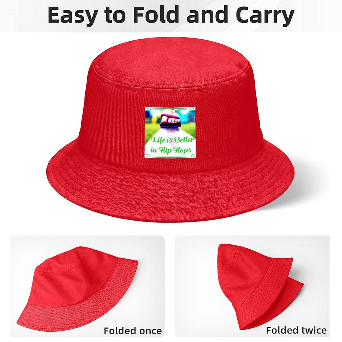 Life is Better in Flip Flops Children’s Bucket Hat (Front Printing)