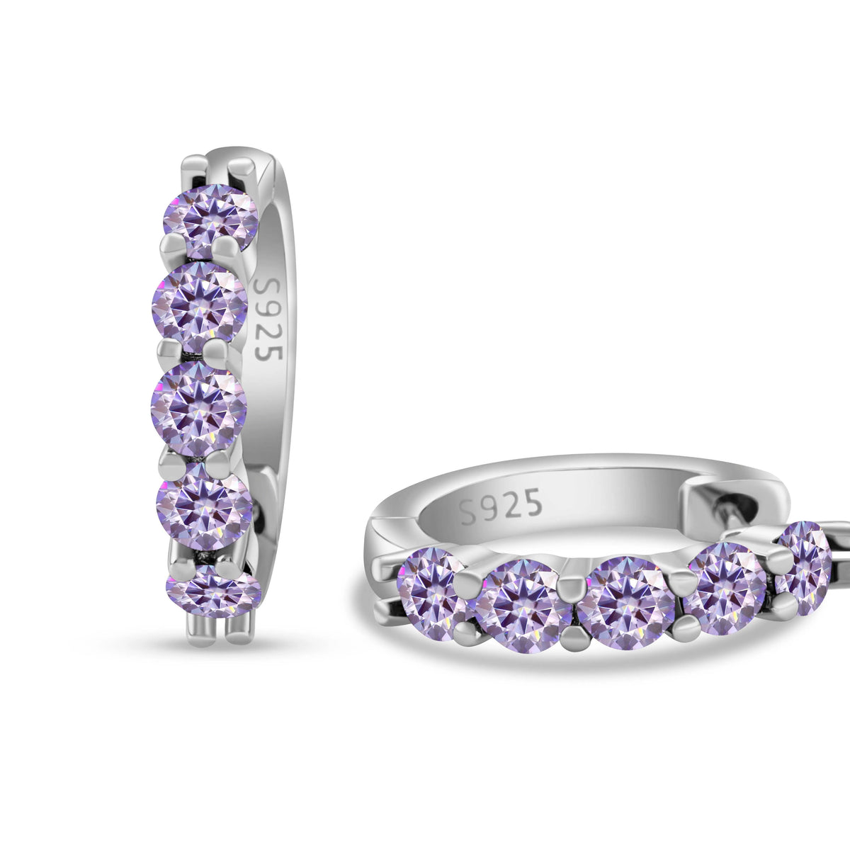 3mm Moissanite 10-Stone Stud Earrings 925 Sterling Silver For Women