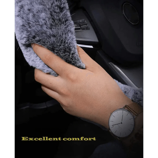 Set de 3 piezas de fundas de volante de piel de lana suave de moda invernal, 16 colores, cubiertas universales de freno de mano y palanca de cambios para coche, accesorios de coche
