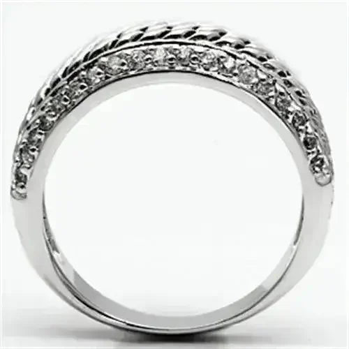 3W065 – Rhodium-Plated Brass Ring with AAA CZ Stone