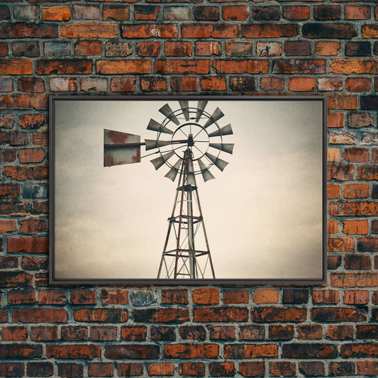 Rustic Farmhouse Home Decor, Windmill Photography Photo Print Art, Rustic Industrial Farmhouse Wall Art Picture, Country Landscape Picture