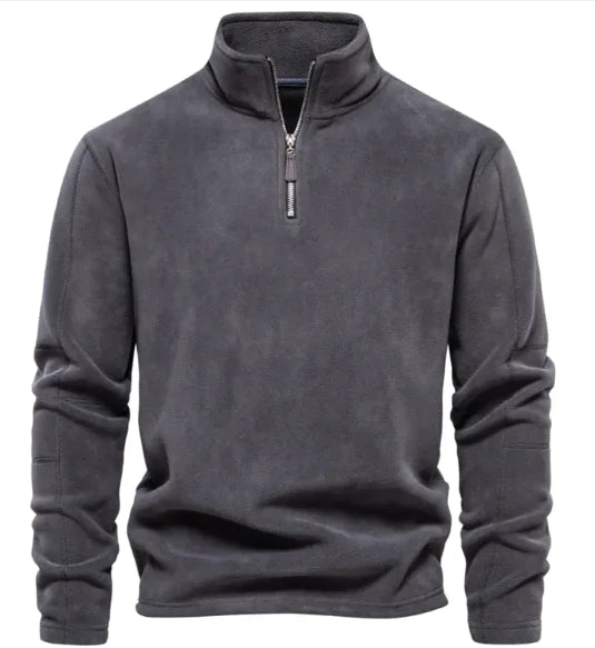 Sudadera de forro polar con cremallera y cuello alto para hombre