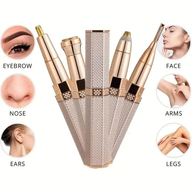 4-in-1 Facial Electric Hair Removal Painless Shaver Rechargeable Full Body Epilator