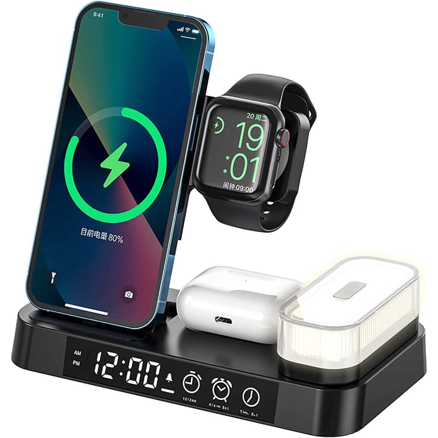 4-in-1 Wireless Charging Station with LED Night Light