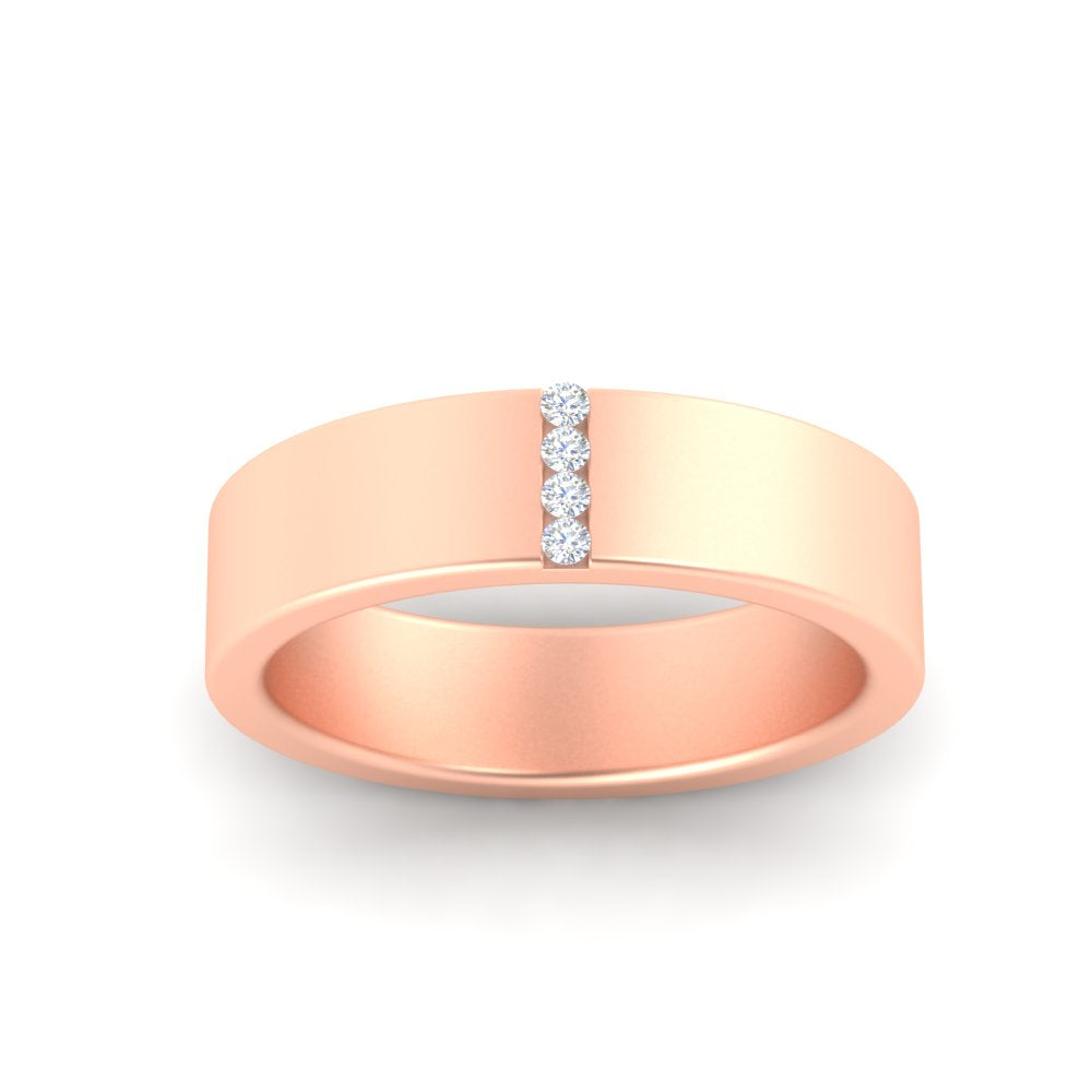 4 Stone Diamond Wedding Band Ring