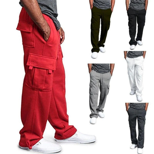 Pantalones Cargo de Chándal Casuales Multibolsillos para Hombre