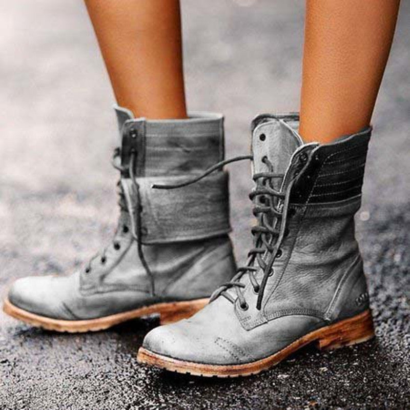 Women's Cross Strap Martin Boots