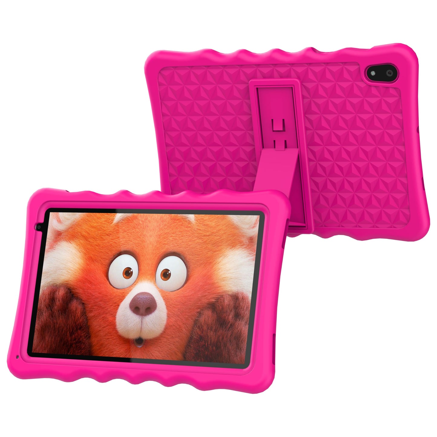 BYYBUO Kids Tablet 10.1 inch Android 13 Tablet for Kids 4GB RAM 32GB ROM 5000mAh Battery Toddler Tablets with Bluetooth WiFi Parental Control Dual Camera Shockproof Case (Pink)