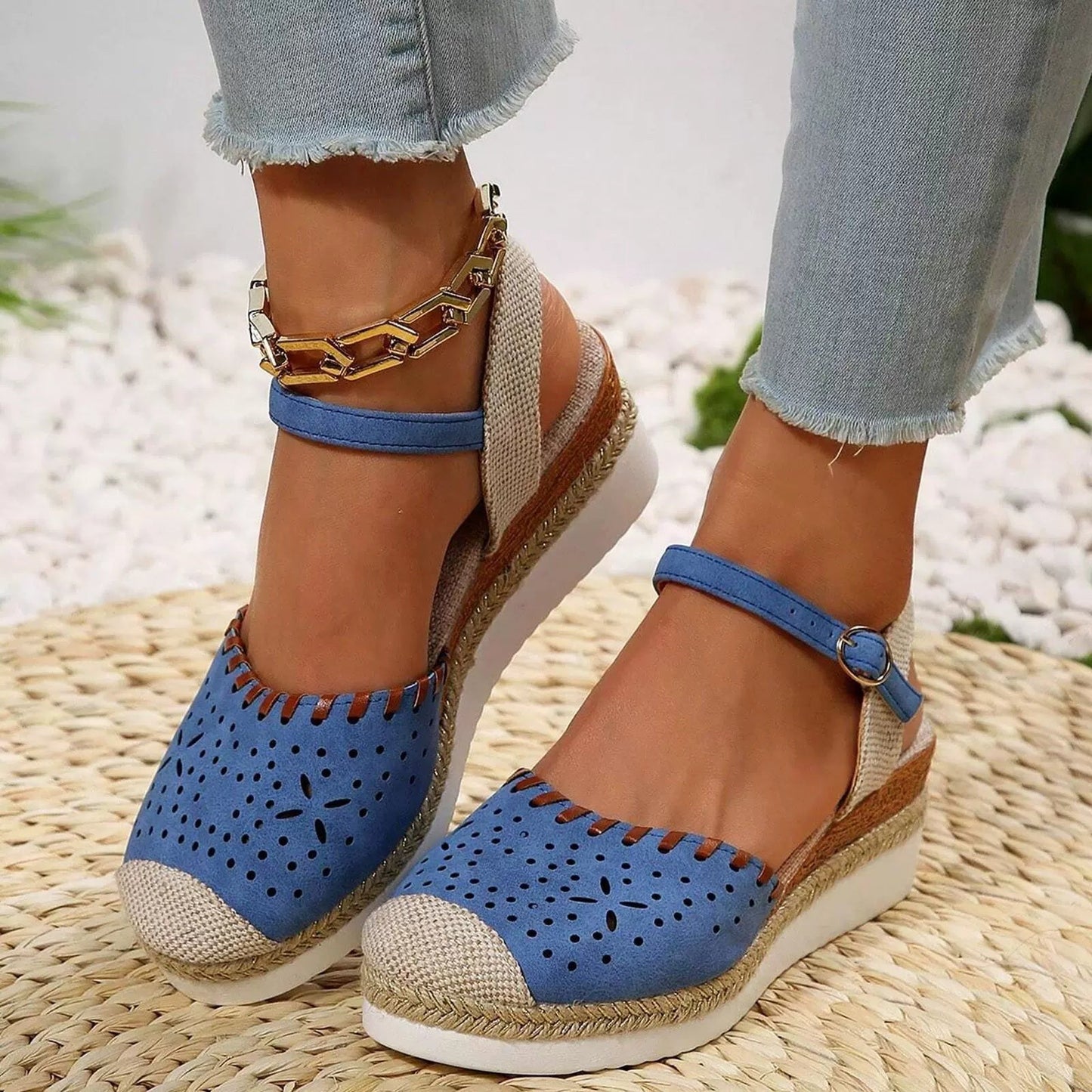 Women's Hemp Rope Platform Wedge Shoes