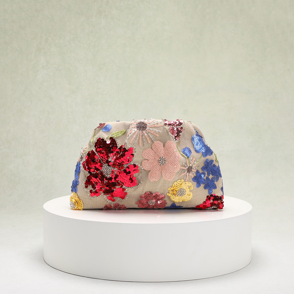Womens Bag With Intricate Craftsmanship Featuring A Wave And Ink-wash Painting Style