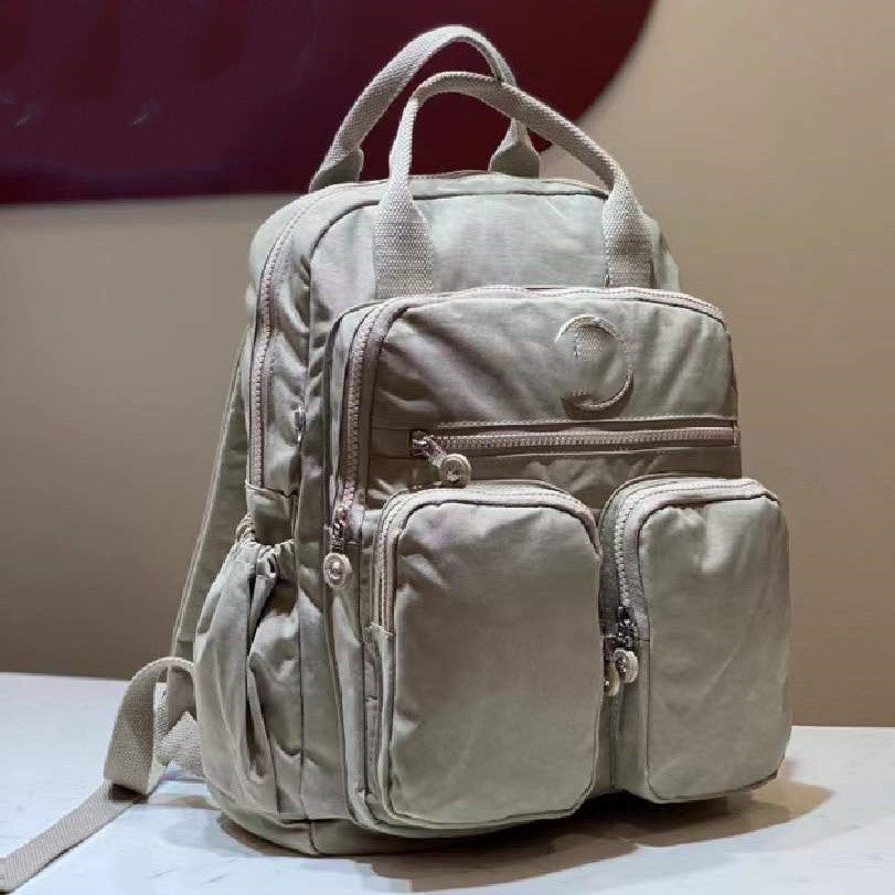 Leisure Backpack With Lightweight Nylon Multiple Pockets