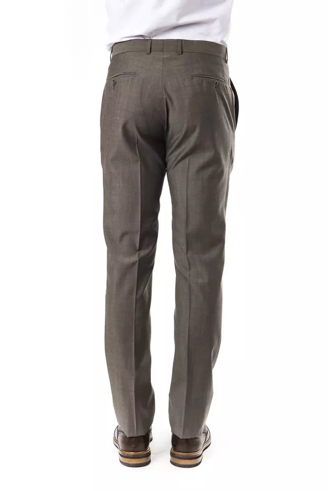 Uominitaliani Pantalón de traje de hombre de lana gris