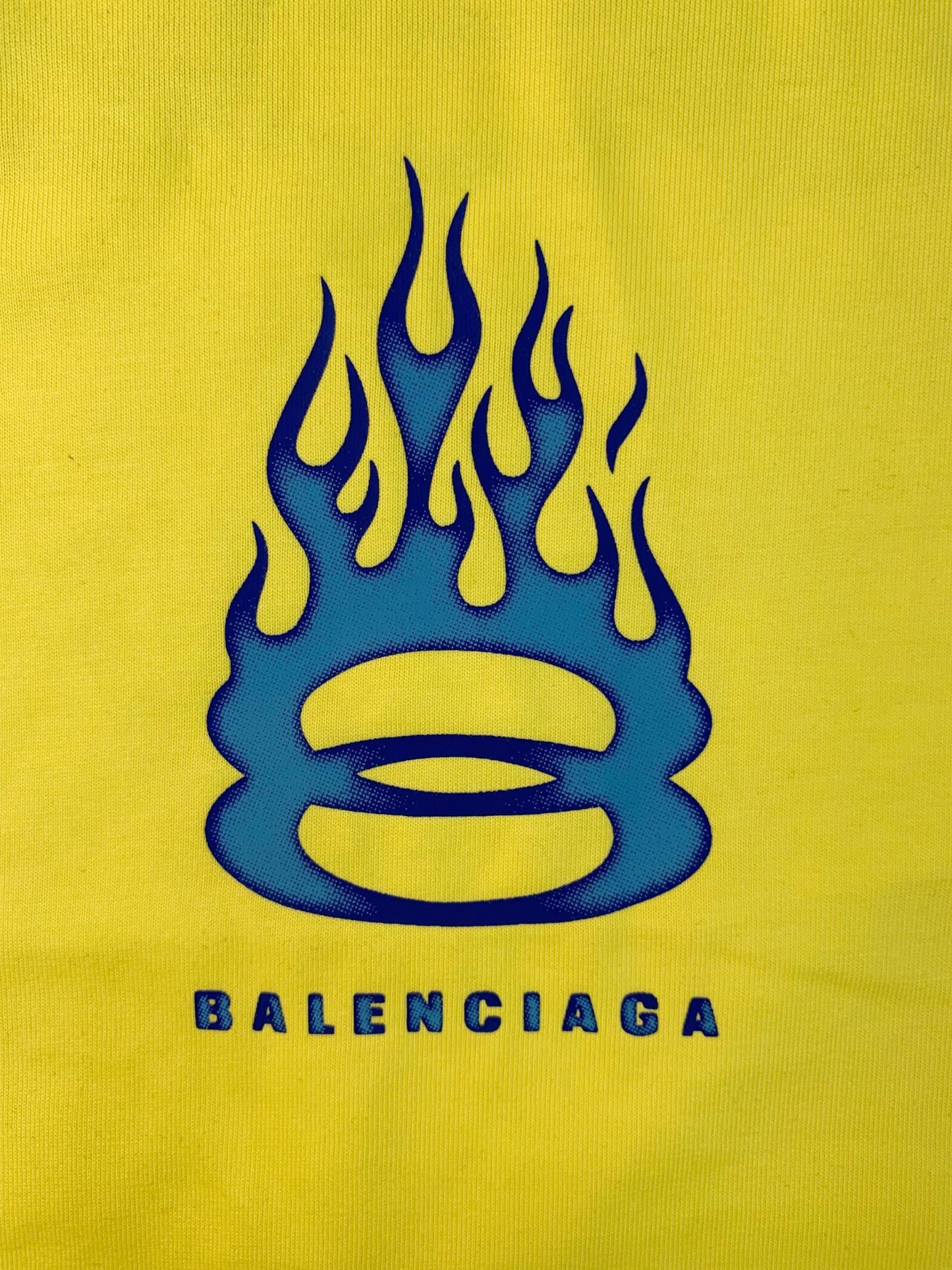 Balenciaga Men's Yellow Burning Unity T-Shirt