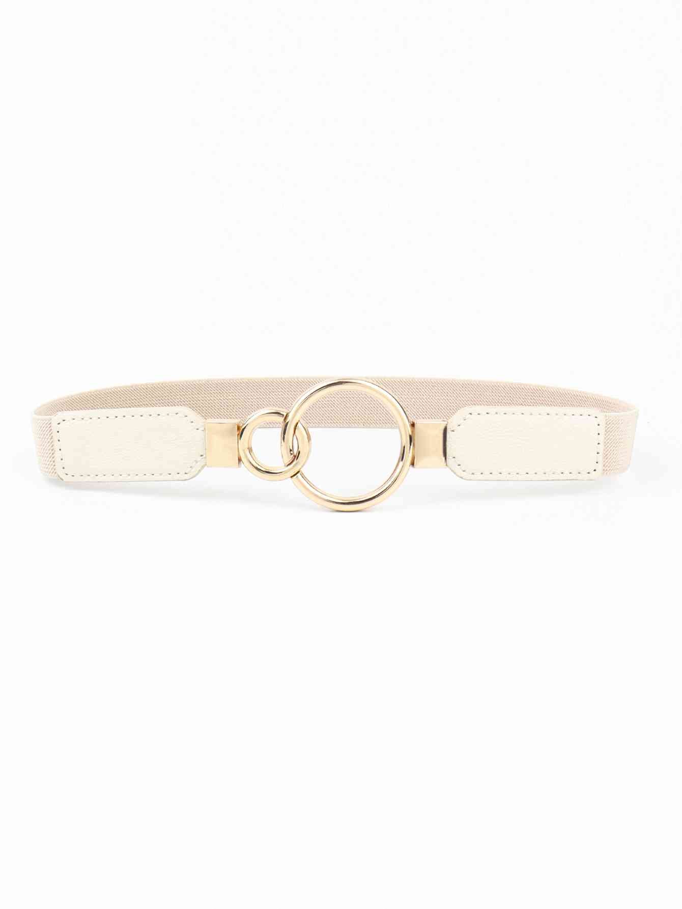 ElegantStyle Double Ring Buckle Elastic PU Belt – Adjustable Comfort Fit See size chart under “more details”