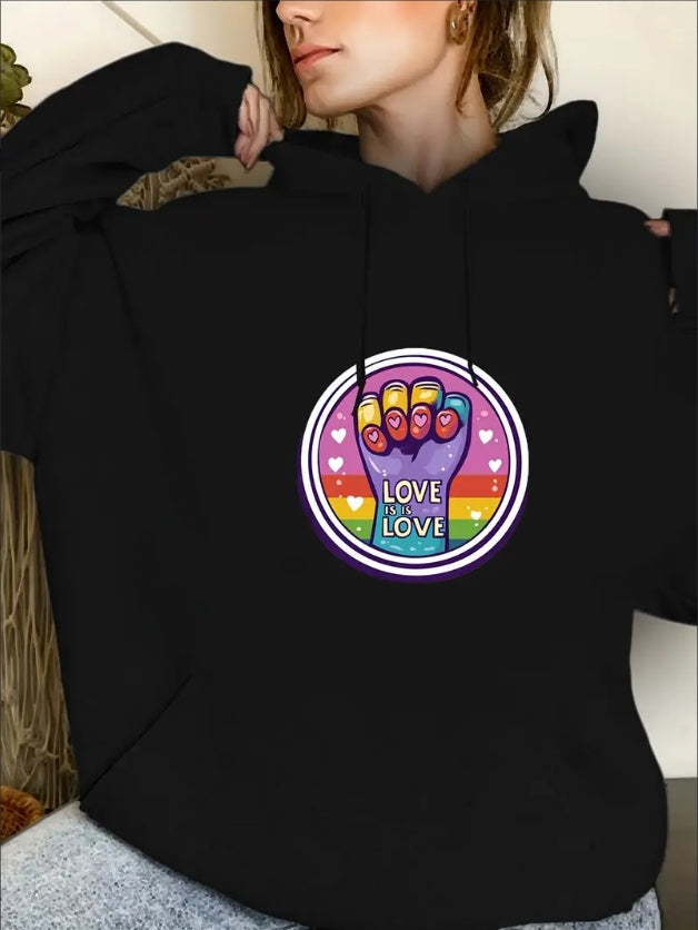 Sudadera con capucha estampada informal para mujer