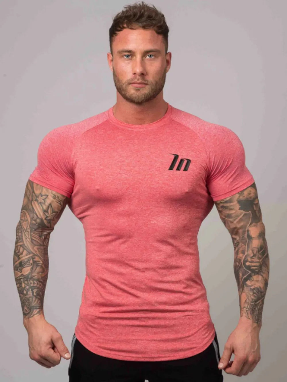 Camiseta de manga corta y cuello redondo de talla grande para hombre