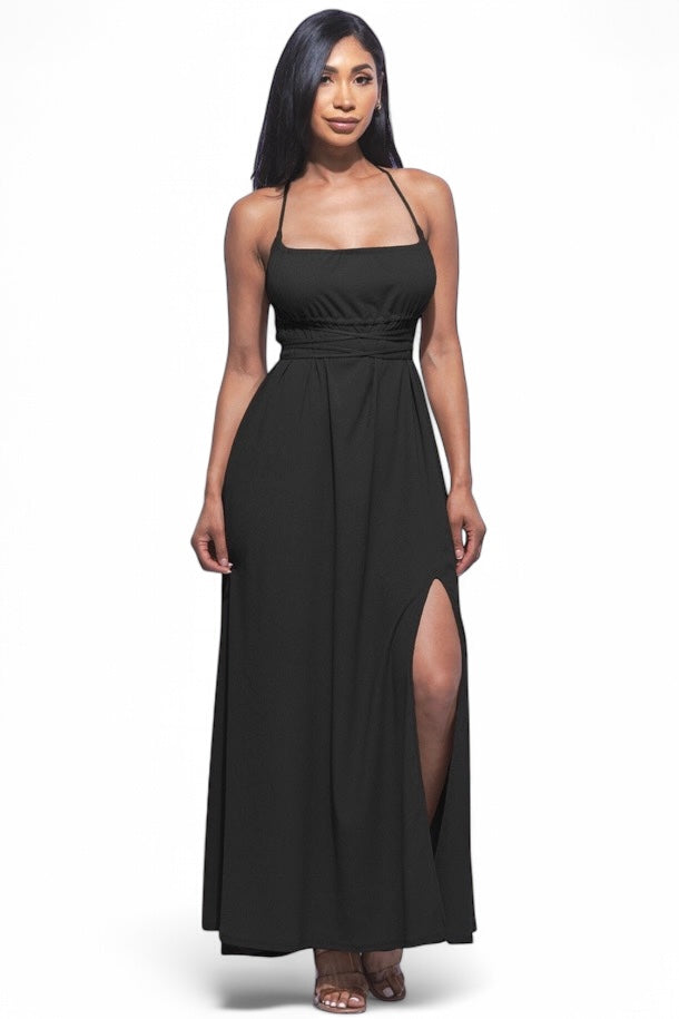 Vestido largo con abertura lateral