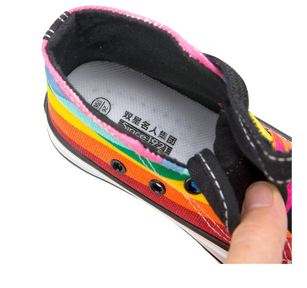 Children's Shoes High Top Canvas Shoes Rainbow Shoes