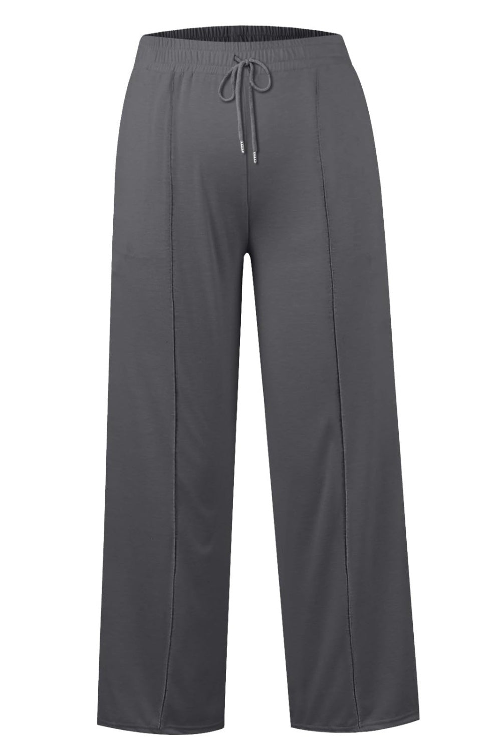 Pantalones de pernera ancha con cintura elástica y cordón ajustable