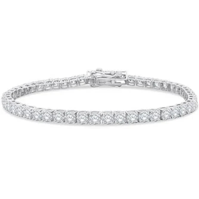 4.20 Ct Round Cut Diamond Tennis Bracelet 14K White Gold Lab-Grown 6.25 Inch