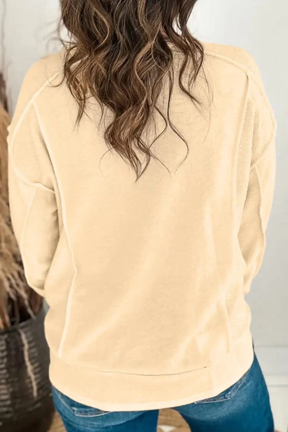 Sweatshirt - Exposed Seam High-Low - Women's Casual Long Sleeve