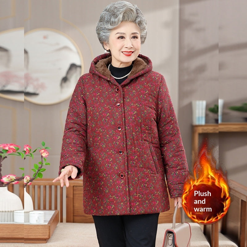 Winter Cotton-padded Coat For Middle-aged And Elderly Women