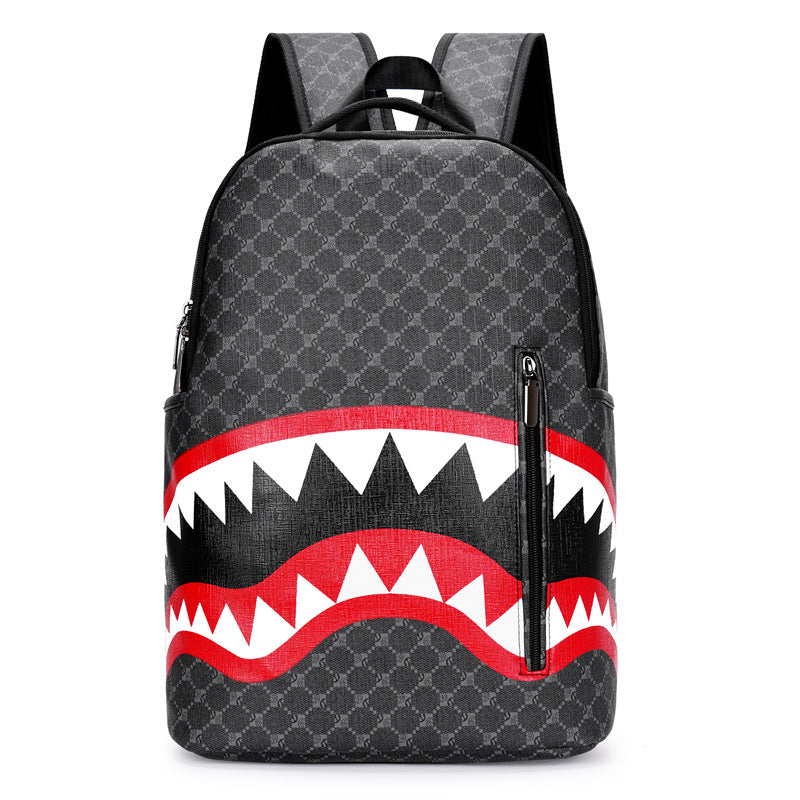 Men's Shark Print Business Backpack