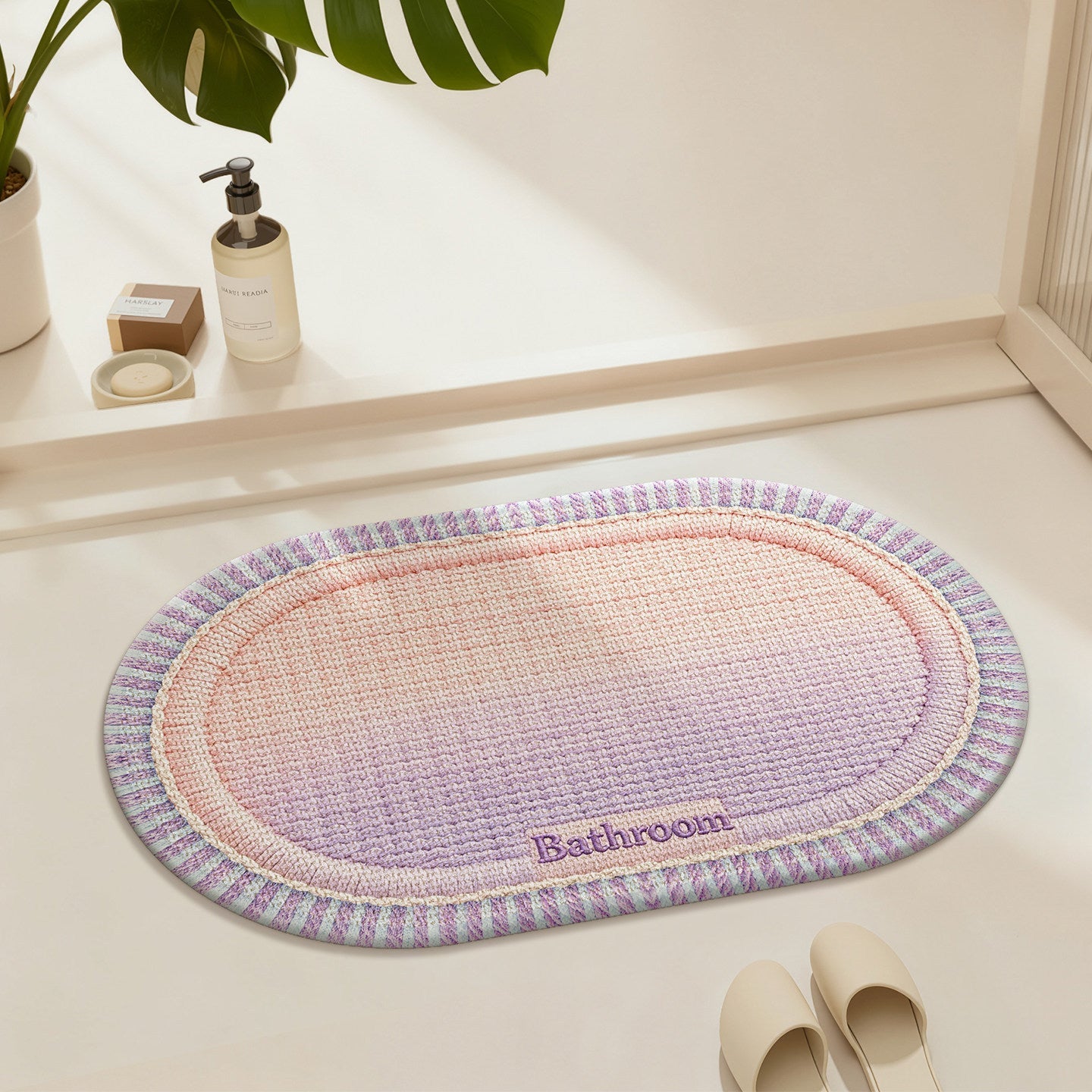 Water-absorbent Stain-resistant Non-slip Household Bathroom Floor Mat